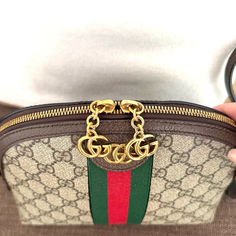 Authentic Gucci Ophedia dome crossbody bag brown monogram supreme canvas - Picture 14 of 16